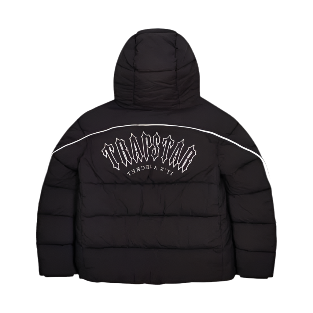 TRAPSTAR IRONGATE ARCH PIPING PUFFER - BLACK/WHITE