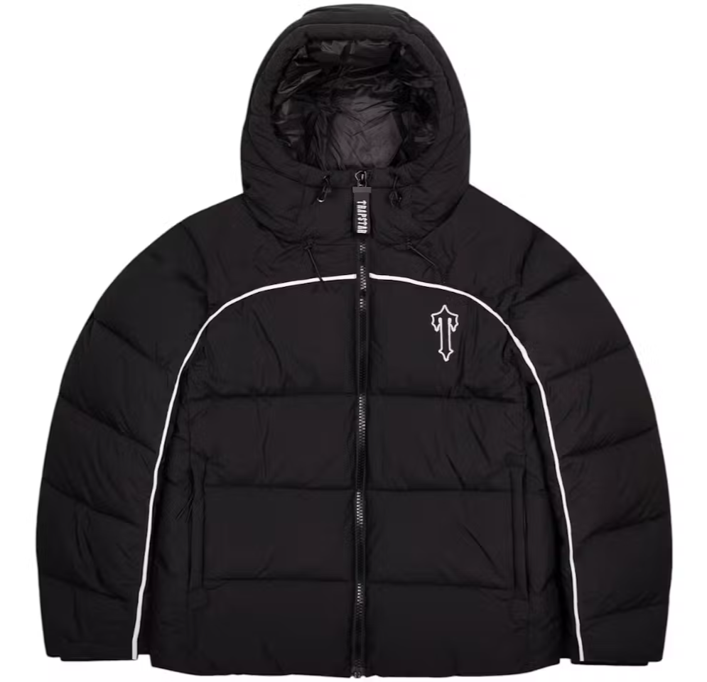 TRAPSTAR IRONGATE ARCH PIPING PUFFER - BLACK/WHITE
