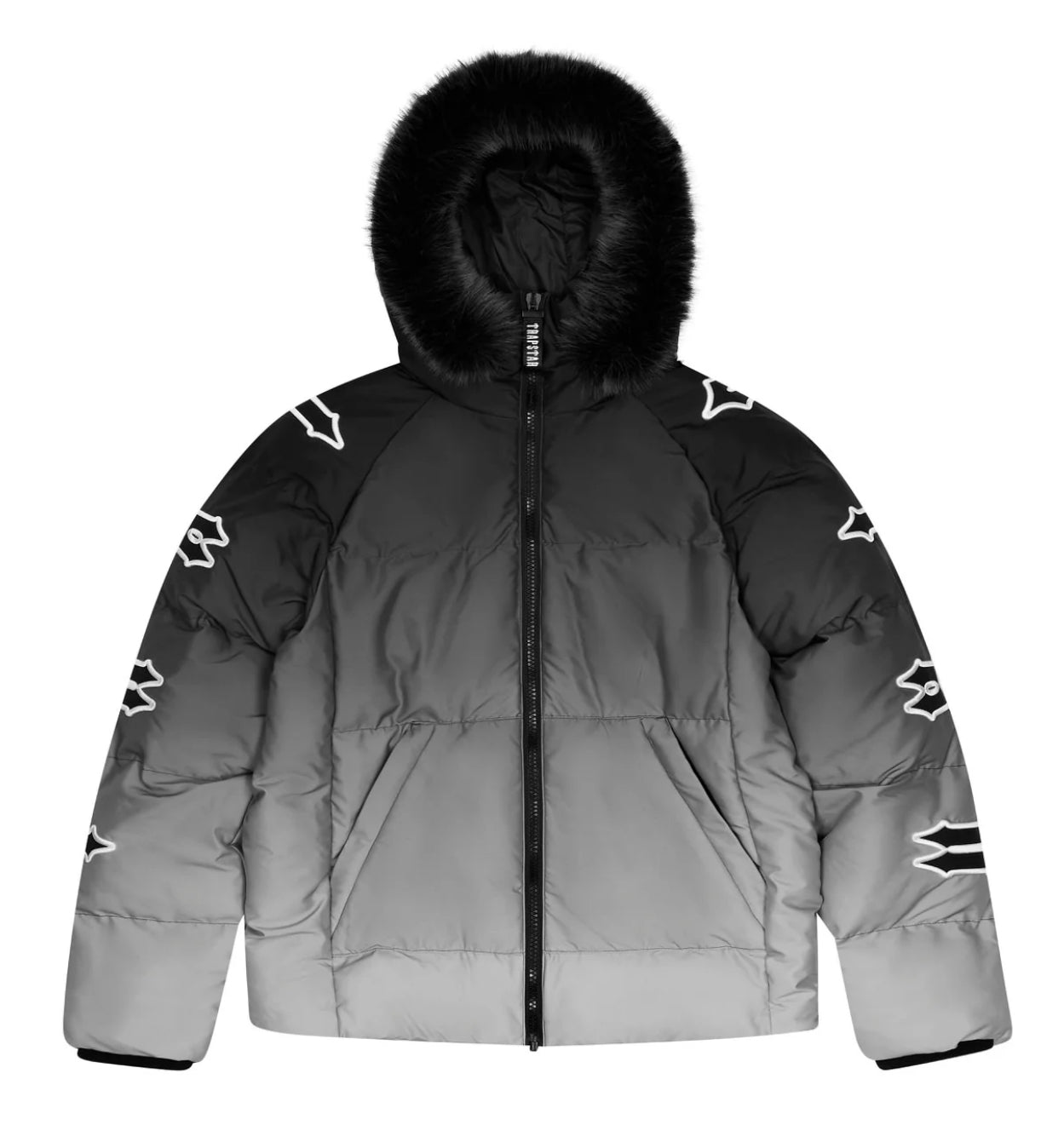 TRAPSTAR IRONGATE SLEEVE PUFFER - BLACK / GREY GRADIENT