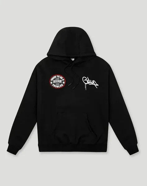 GEEDUP PROUD TO BE A PROBLEM HOODIE - BLACK / RED