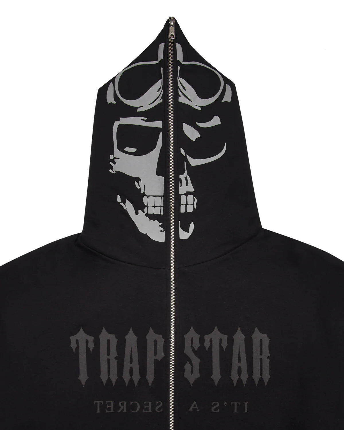 TRAPSTAR DECODED SKULL RIDER HOODIE - BLACK