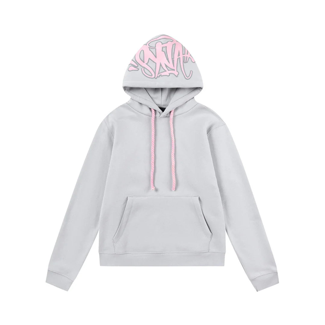 SYNAWORLD SYNA OG LOGO HOODIE - GREY / PINK
