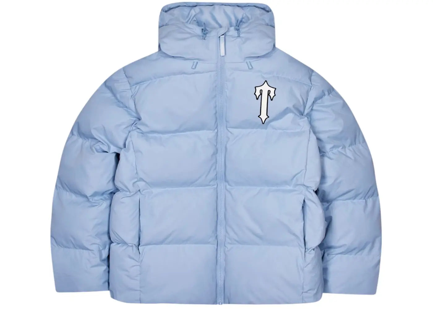 TRAPSTAR IRONGATE ARCH HOODED PUFFER - LIGHT BLUE / WHITE