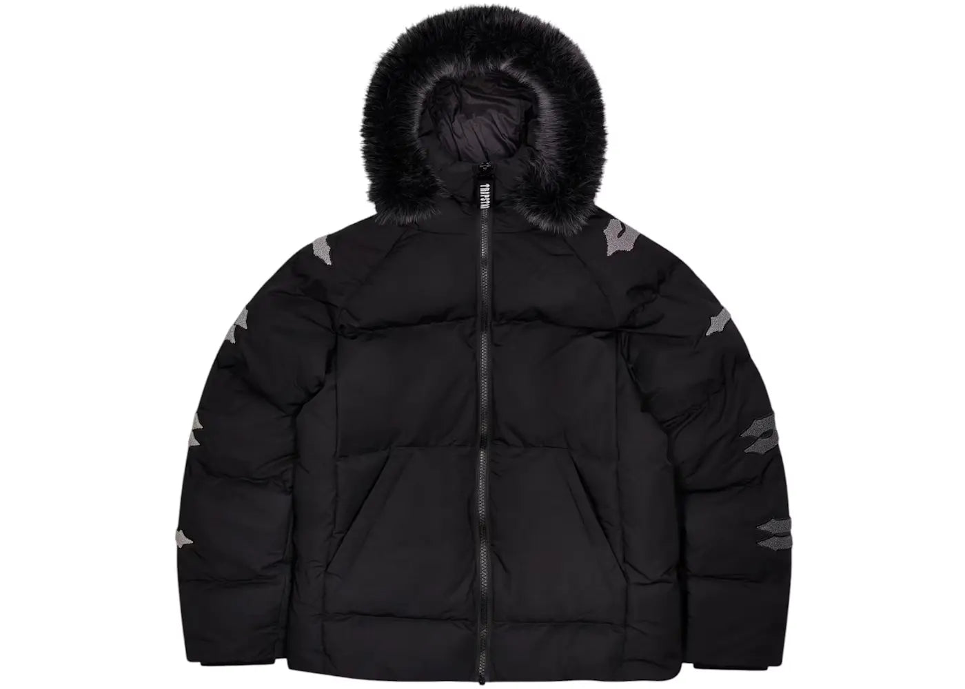 TRAPSTAR IRONGATE CHENILLE SLEEVE PUFFER - BLACK / GREY
