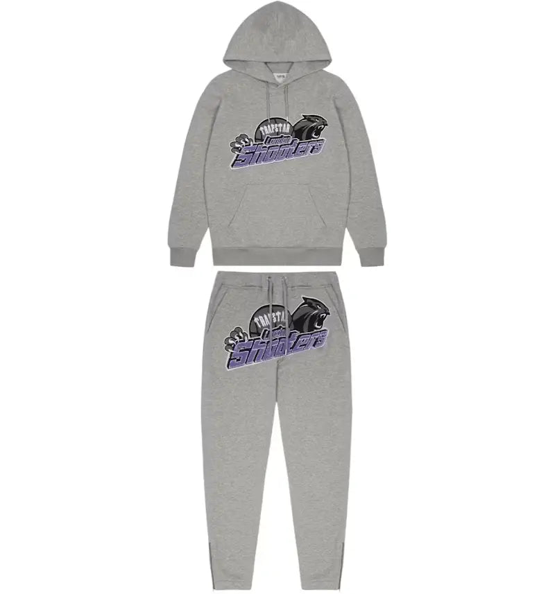 TRAPSTAR SHOOTERS CHENILLE TRACKSUIT - GREY / PURPLE