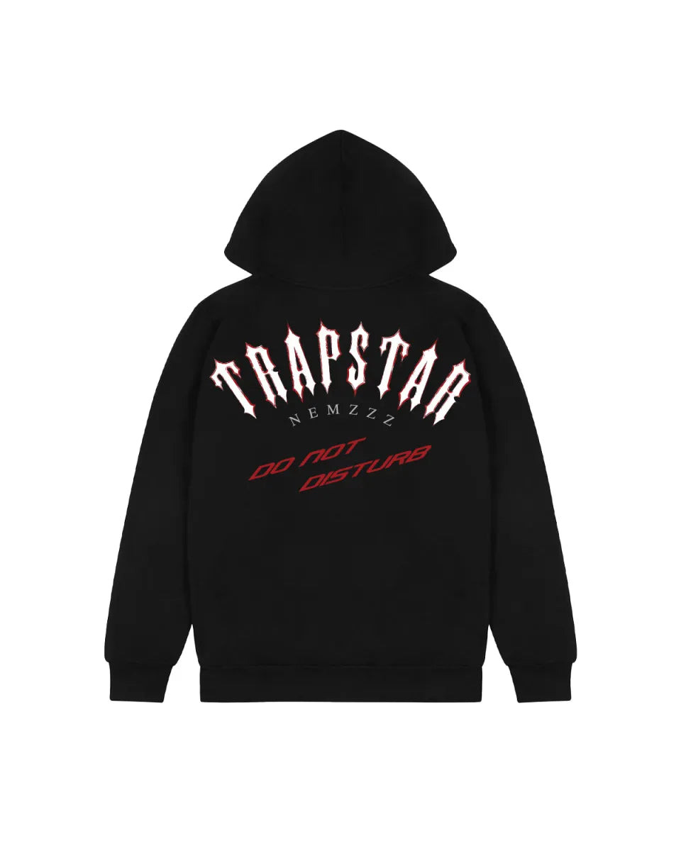 TRAPSTAR X NEMZZZ SHOOTERS "RENTS DUE" HOODIE - BLACK / WHITE
