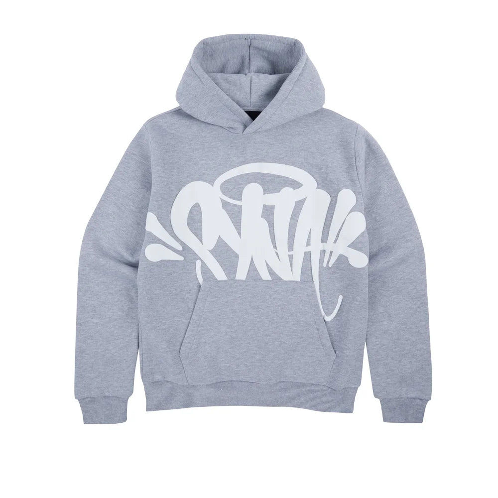 SYNAWORLD TEAM SYNA HOODIE - GREY MARL / WHITE