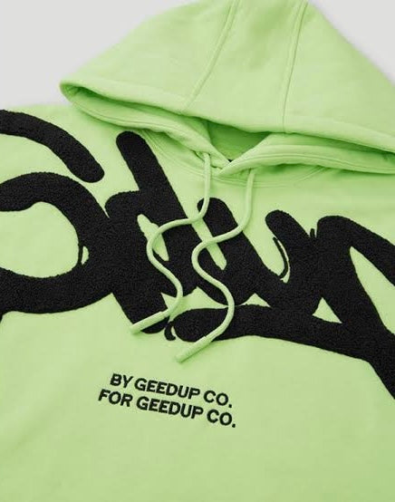 GEEDUP HANDSTYLE HOODIE - LIME GREEN/BLACK