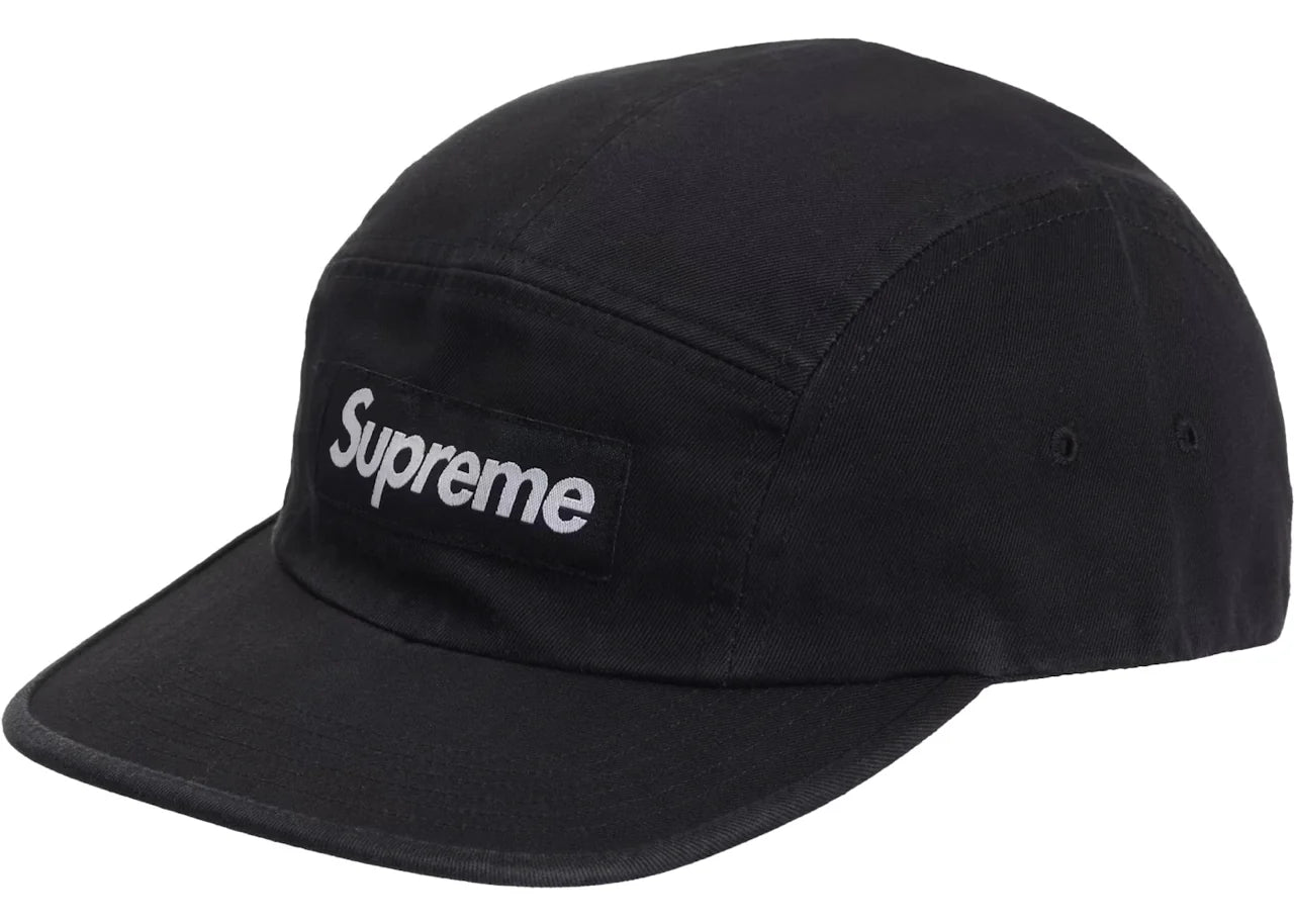 SUPREME WASHED CHINO TWILL CAMP CAP - BLACK