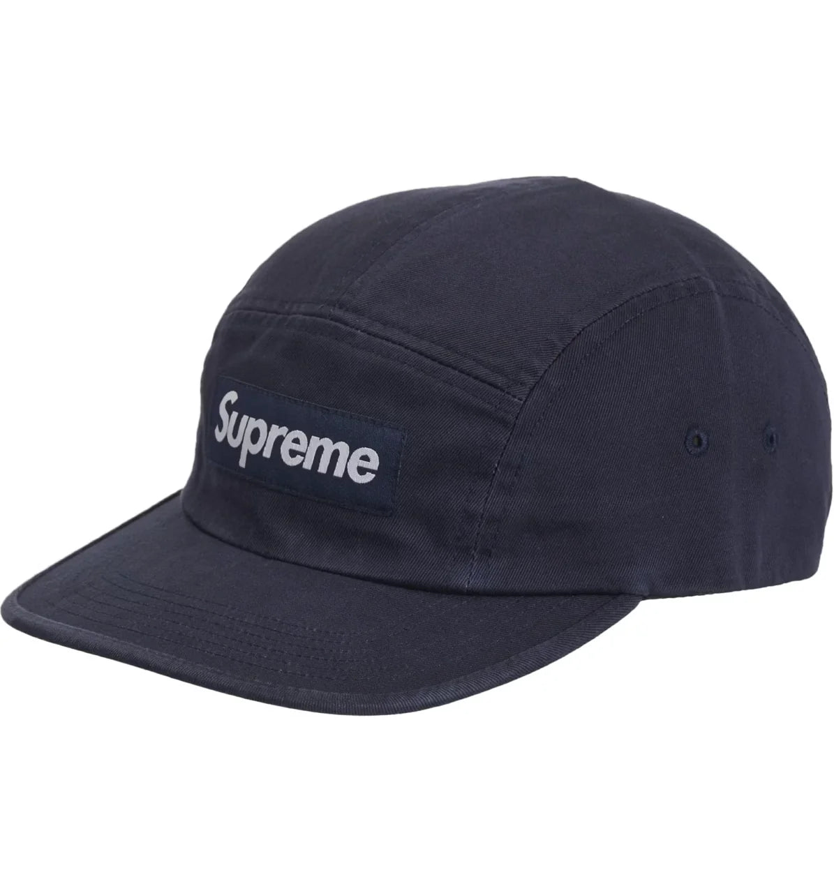 SUPREME WASHED CHINO TWILL CAMP CAP - NAVY