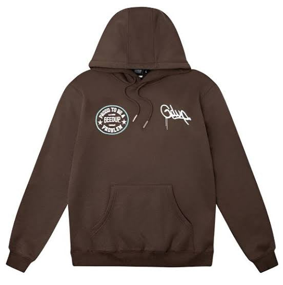 GEEDUP PROUD TO BE A PROBLEM HOODIE - BROWN