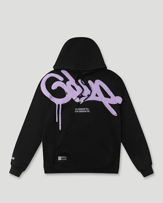 GEEDUP HANDSTYLE HOODIE - BLACK/LAVENDER