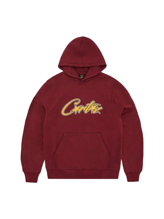 CORTEIZ SATIN APPLIQUE ALLSTARZ TRACKSUIT - MAROON / YELLOW