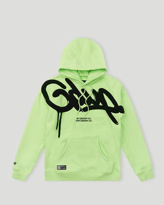 GEEDUP HANDSTYLE HOODIE - LIME GREEN/BLACK