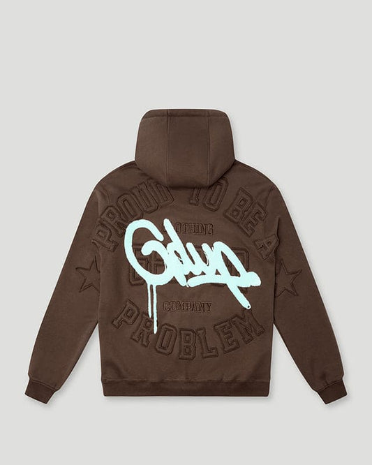 GEEDUP PROUD TO BE A PROBLEM HOODIE - BROWN