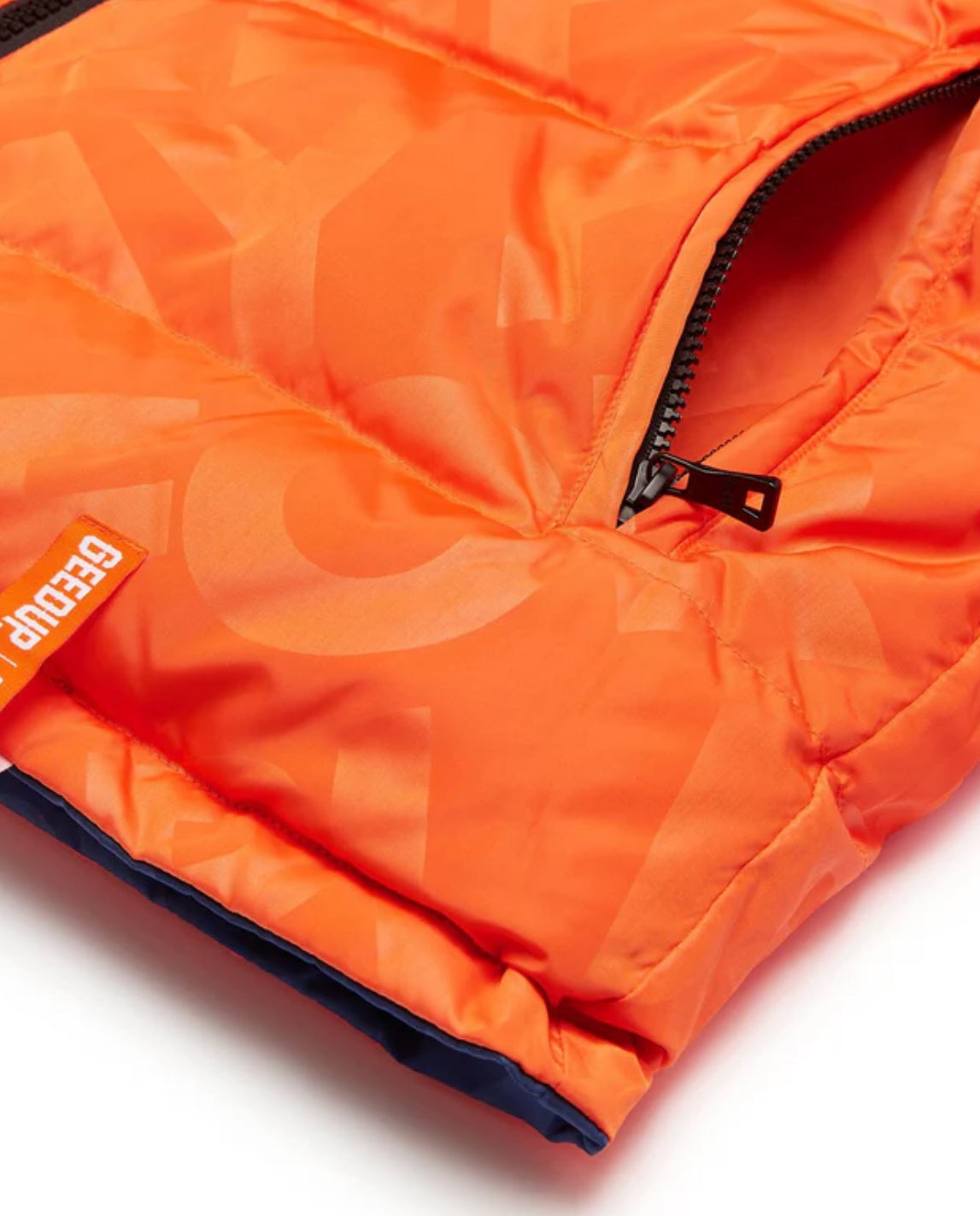 GEEDUP PFK REVERSIBLE DUCK DOWN JACKET - BLUE/ORANGE