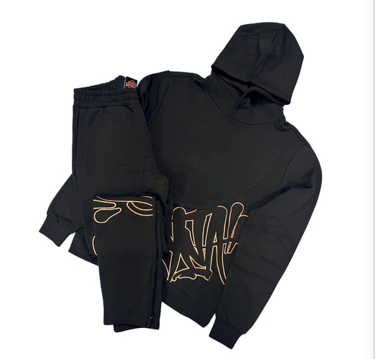 SYNA WORLD SLICE HOODIE AND JOGGER - BLACK/ROSE GOLD