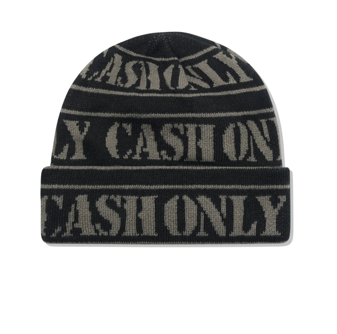 CASH ONLY TRESPASS BEANIE - BLACK