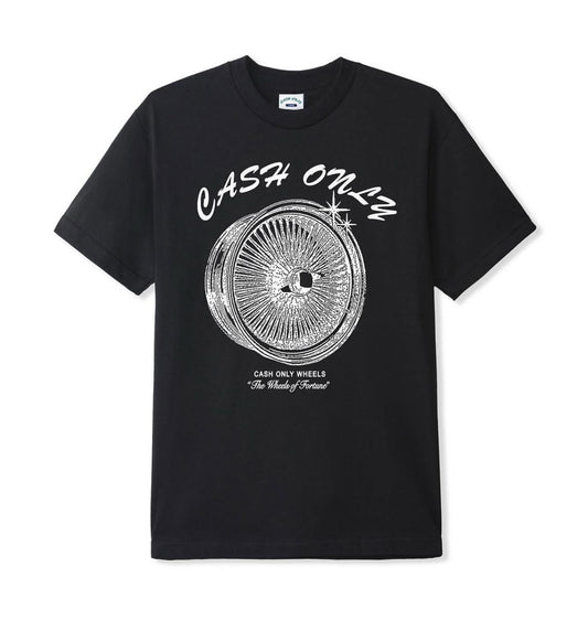 CASH ONLY WHEELS TEE - BLACK