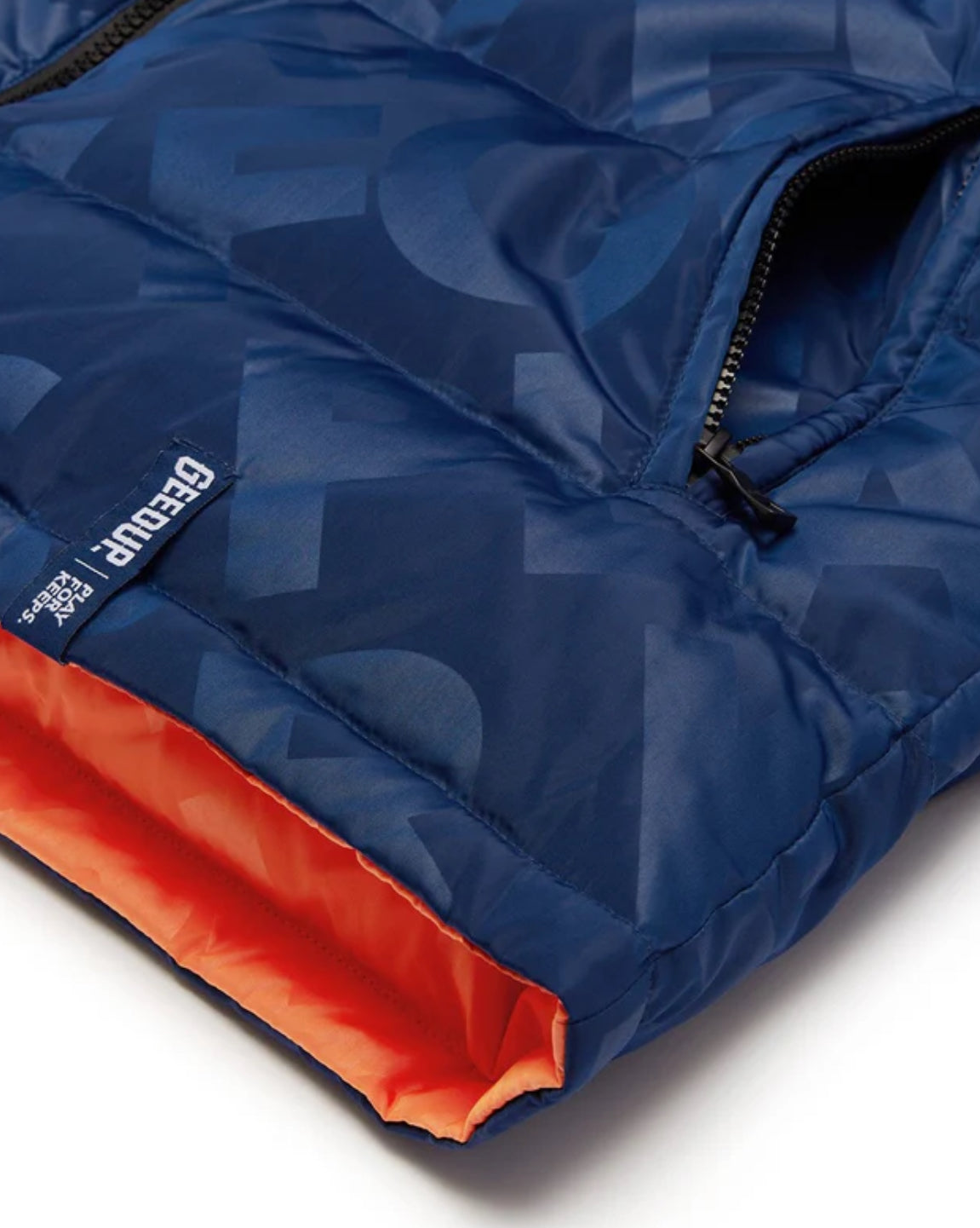 GEEDUP PFK REVERSIBLE DUCK DOWN JACKET - BLUE/ORANGE