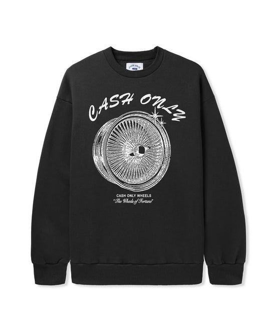 CASH ONLY WHEELS CREWNECK - BLACK