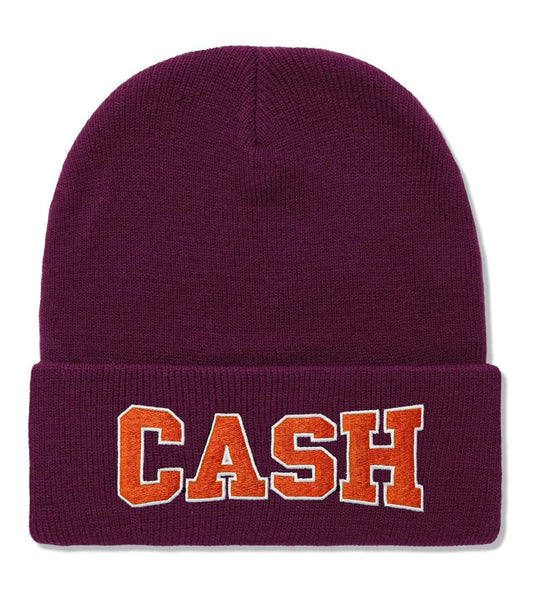 CASH ONLY 2/WAY LOGO BEANIE - BURGUNDY