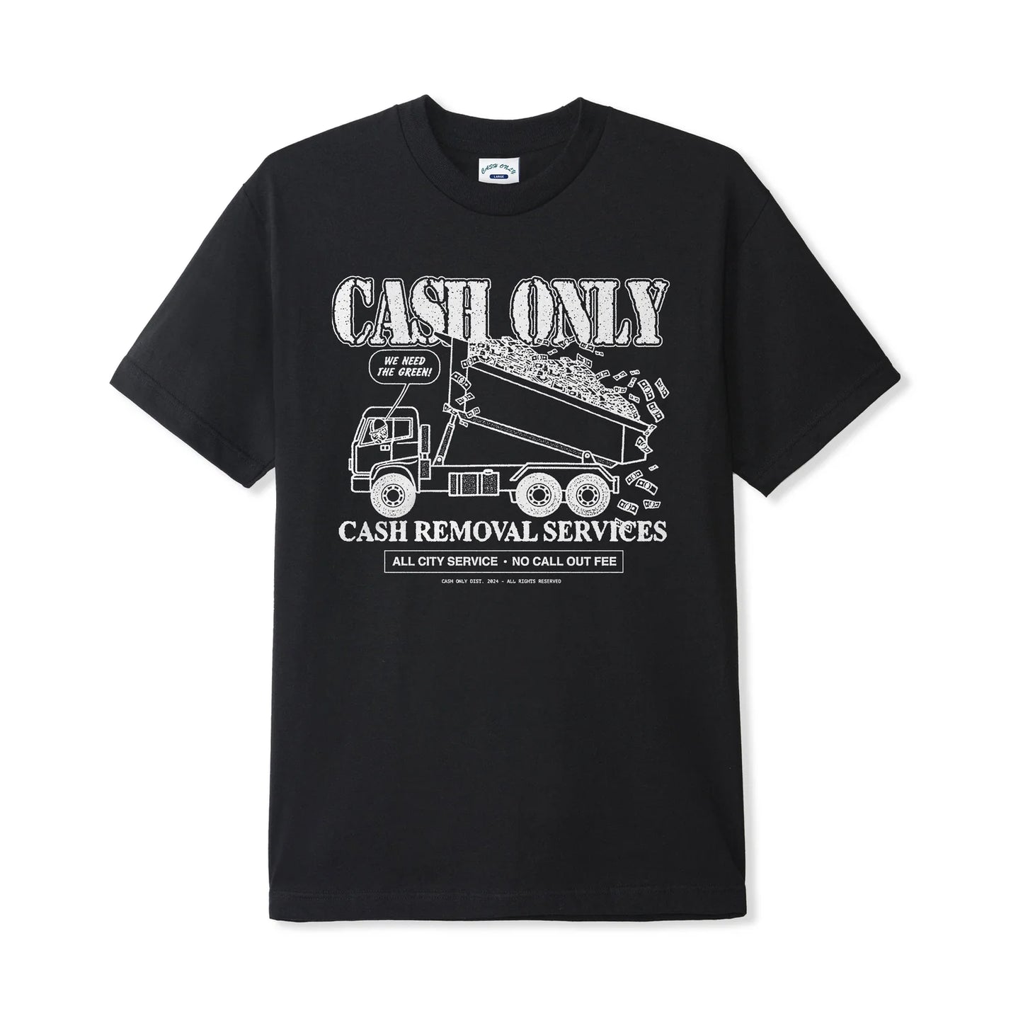 CASH ONLY REMOVAL TEE - BLACK