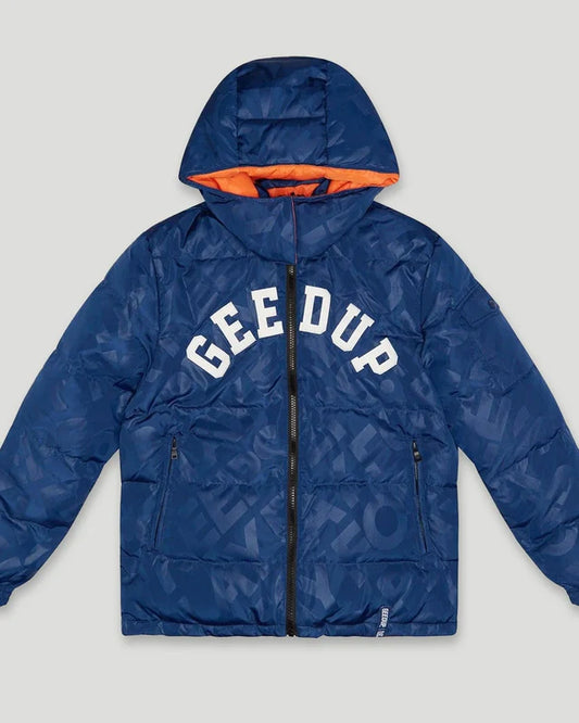 GEEDUP PFK REVERSIBLE DUCK DOWN JACKET - BLUE/ORANGE