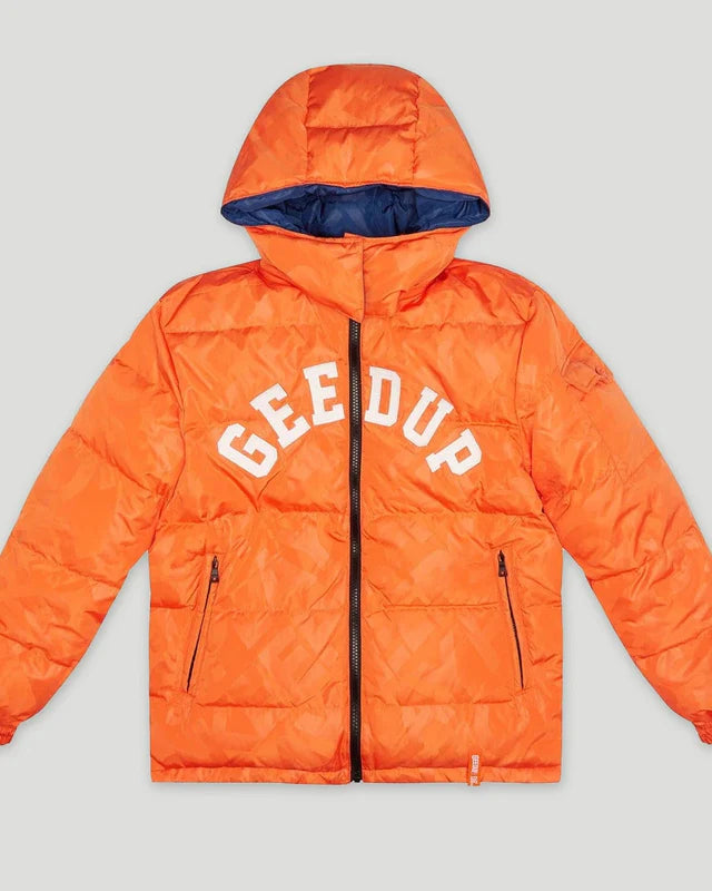 GEEDUP PFK REVERSIBLE DUCK DOWN JACKET - BLUE/ORANGE