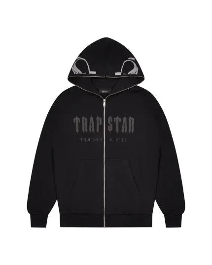 TRAPSTAR DECODED SKULL RIDER HOODIE - BLACK