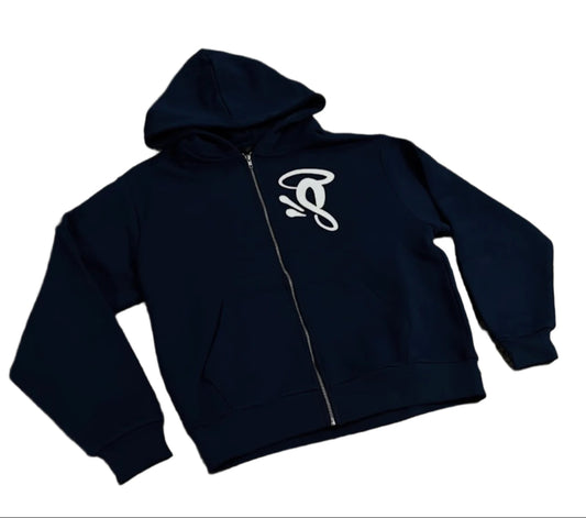 SYNA WORLD VOID ZIP HOODIE - NAVY BLUE / WHITE