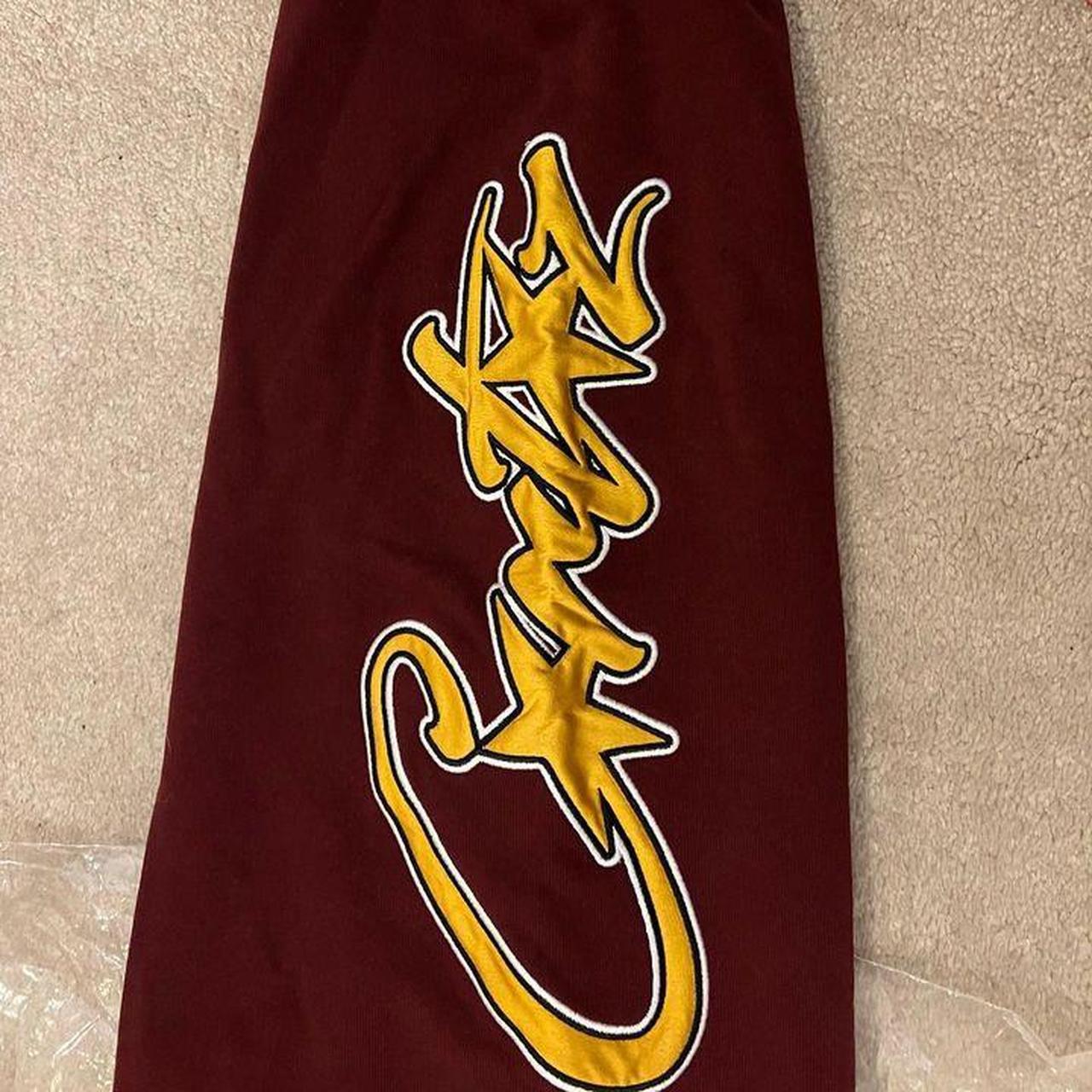 CORTEIZ SATIN APPLIQUE ALLSTARZ TRACKSUIT - MAROON / YELLOW