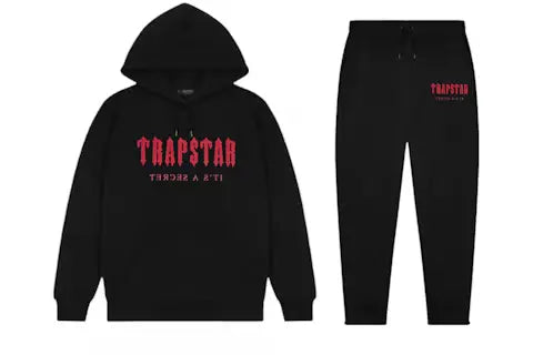 TRAPSTAR DECODED CHENILLE TRACKSUIT - BLACK / RED