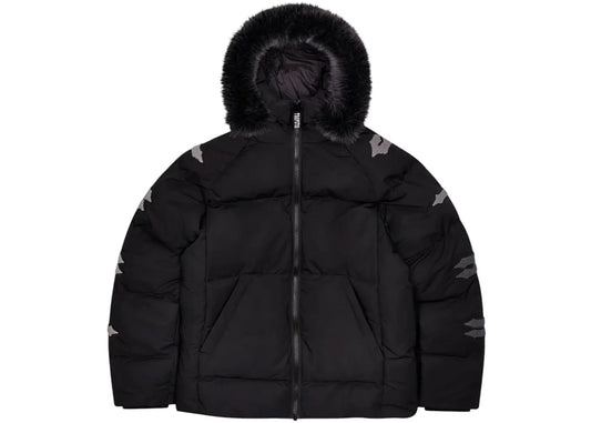 TRAPSTAR IRONGATE CHENILLE SLEEVE PUFFER - BLACK / GREY