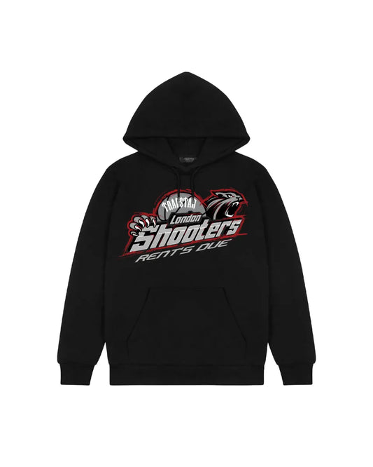TRAPSTAR X NEMZZZ SHOOTERS "RENTS DUE" HOODIE - BLACK / WHITE