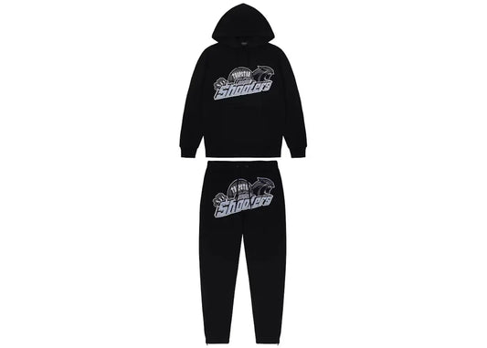 TRAPSTAR SHOOTERS CHENILLE TRACKSUIT - BLACK / SKY BLUE
